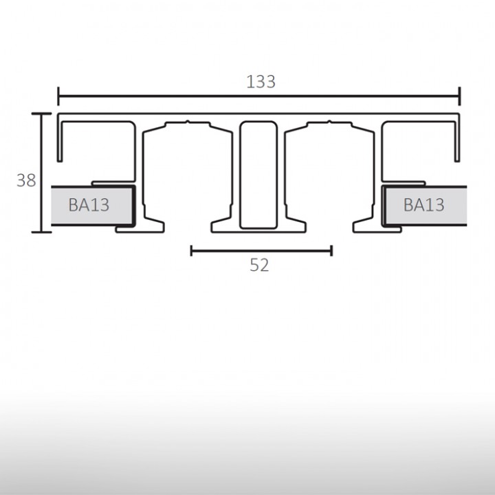 Desenho técnico - Trilho n 12 1015 Openspace - 120 Kg