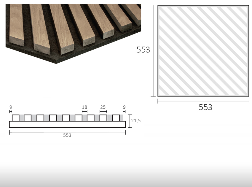 Painel Acústico Ripado GS | CHEVRON