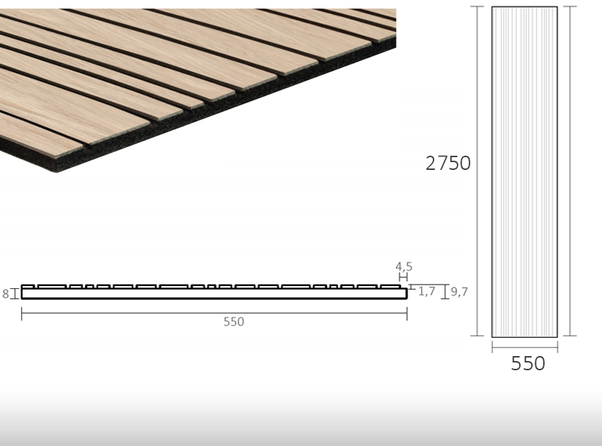 Painel Acústico Ripado GS | BAR CODE