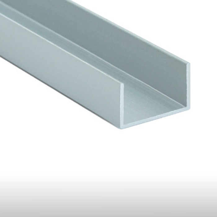 Perfil alumínio U 10 x 15 - para painéis decorativos de parede 